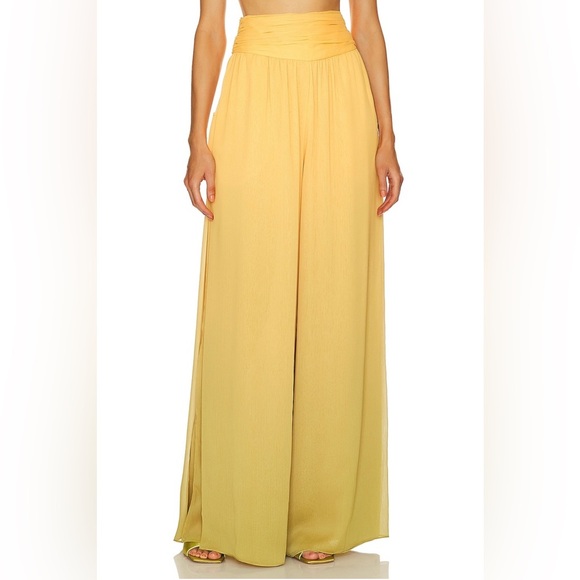 NWT Molnm Aurora Palazzo Pants Wide leg In Yellow Green Ombre size small - Picture 1 of 14
